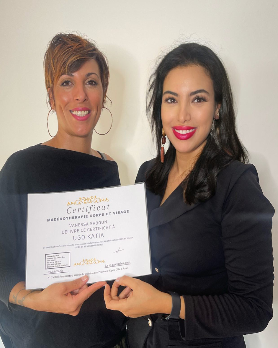 Diplômée en madérothérapie corps et visage Ugo Katia