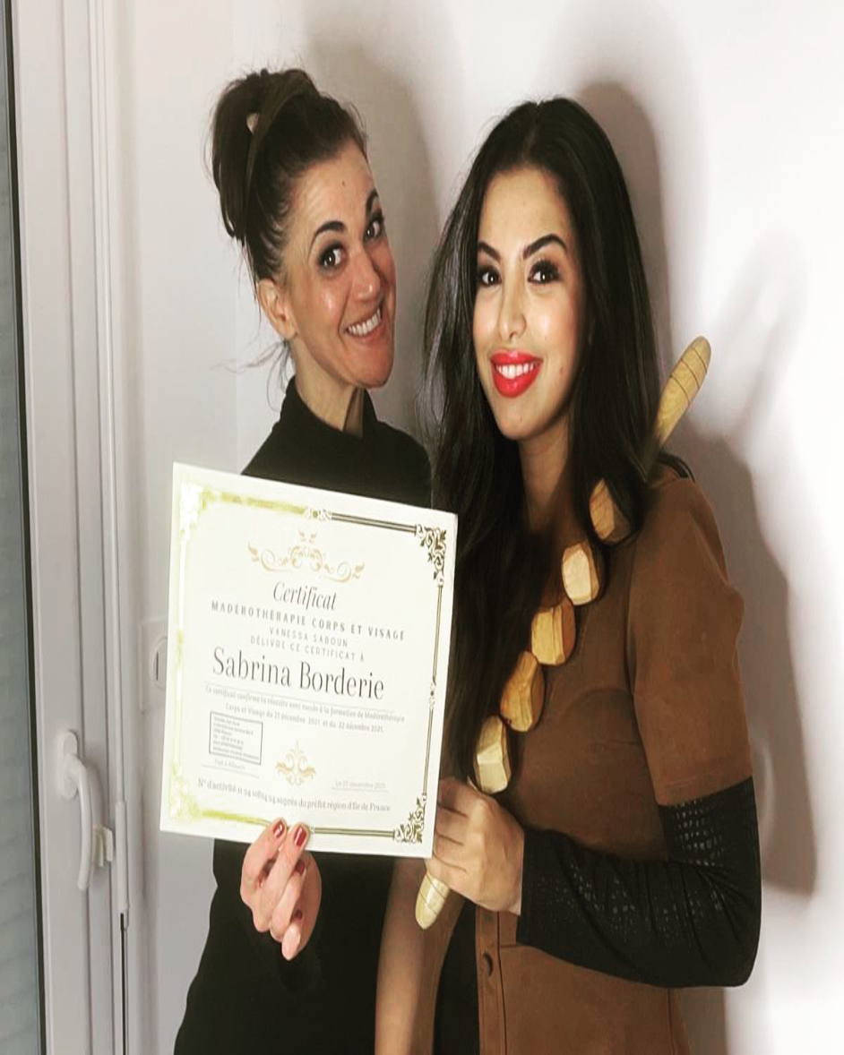 Diplômée Sabrina Borderi à la madérothérapie corps et visage